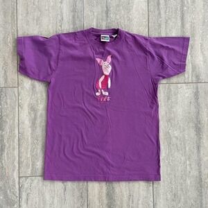 Vintage Disney Winnie The Pooh Embroidery Piglet Purple T-shit Size Large